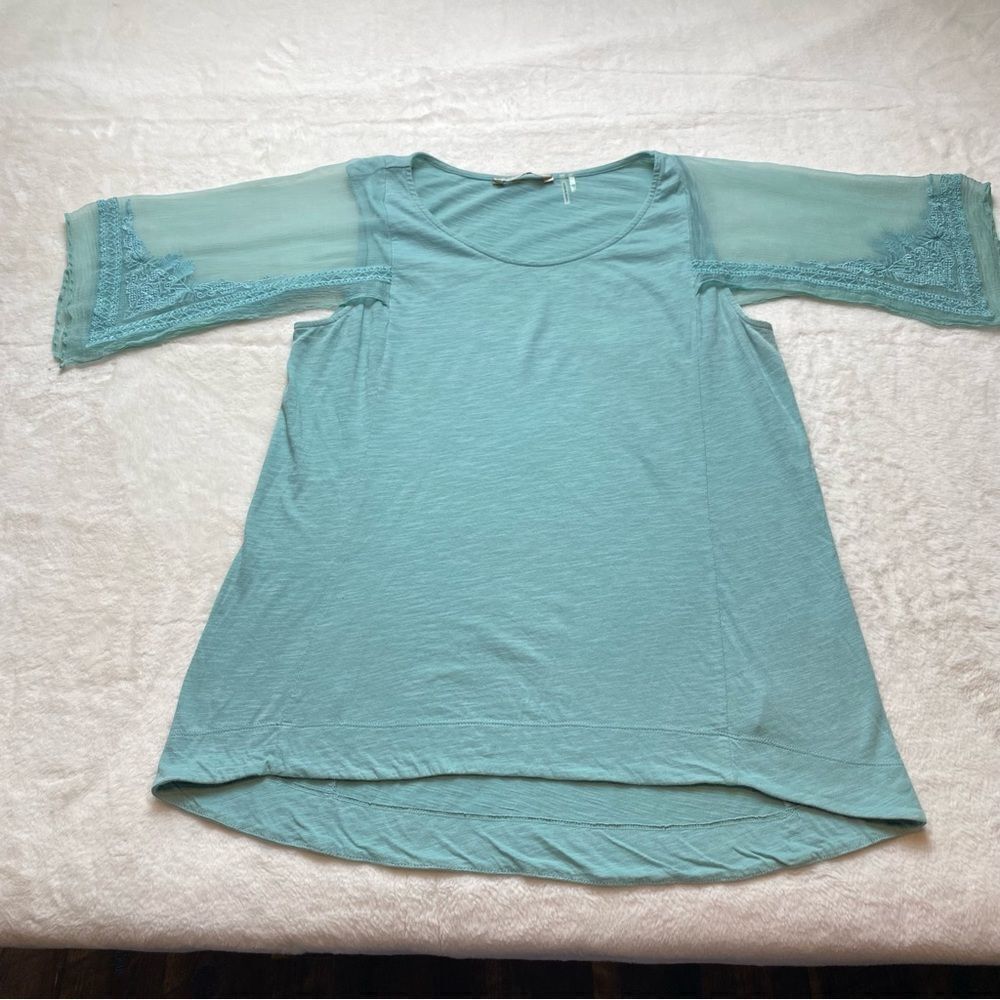 Soft Surroundings Flutter Sleeve Tunic Length Top Size PM